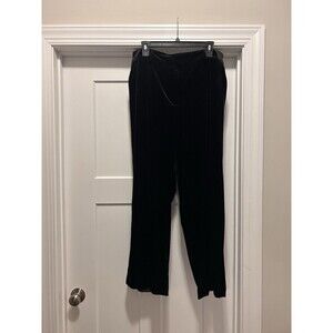 New Skies Are Blue Black Velvet Wide Leg Pants High Rise Size 1X Pockets Plus